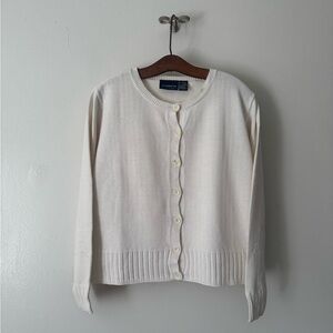 Vintage Liz Claiborne White Crewneck Cardigan